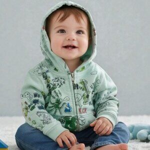 True Religion Doodle Hand Drawn Full- Zip Hoodie Sweatshirt size 6-12 Months